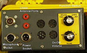 Detail of the sockets and switches on the top of the Heyphone. Detail of the sockets and switches on the top of the Heyphone.