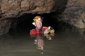 Stuart Tyrer in the small 'island' stope.