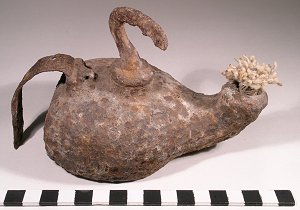 Cast iron lamp found in a Broseley mine