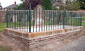 View of the newly restored grave