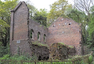 Remains of the large horizontal winding engine house at Muxton Colliery.