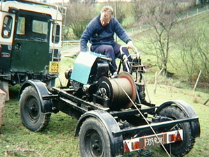 The Club winch on it's first run in 1995, with Bob Taylor at the controls (Kelvin Lake)