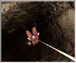 Descending the Shaft on the Bosun's chair